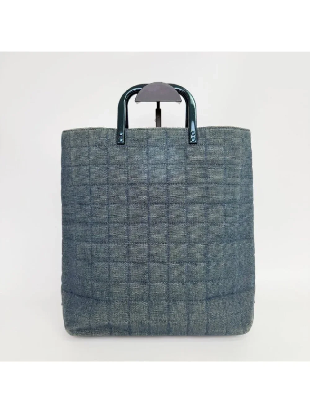 Chanel CC Logo Plastic Chain Handbag Denim Blue Seal Vintage